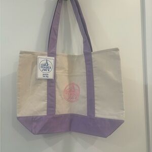 Trader Joe’s Canvas Tote Bags Pastel Trim Pink/Purple NWT! Have several for sale